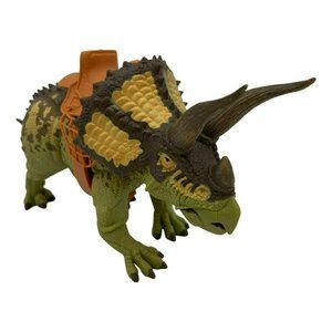 Jurassic Clash Dino Dinosaur Commander Triceratops w Riding Harness PVC *Read*